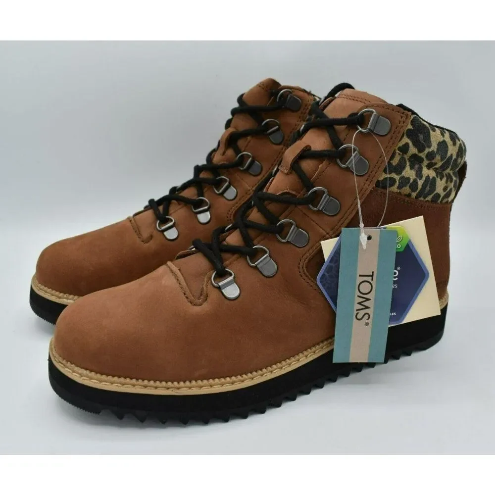 Toms Women Size 7.5 Mojave Waterproof Ember Oiled Nubuck Suede Leopard Mid Boots